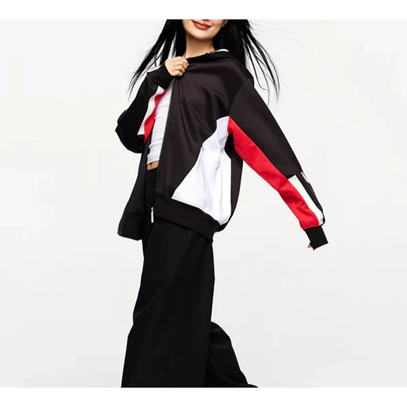 Mass Effect Bioware N7 Custom Women's Hoodie Jacket Sz Medium Full Zip Black Red - Picture 8 of 14